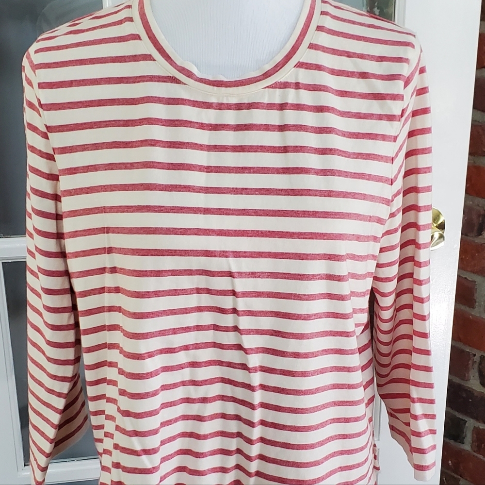 Madewell Pink Striped Long Sleeve Shirt